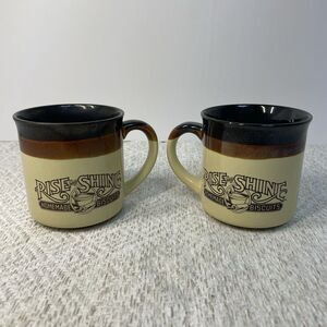 Vintage Hardee’s 1986 Rise And Shine Homemade Biscuits Coffee Cup Mug Set Of 2